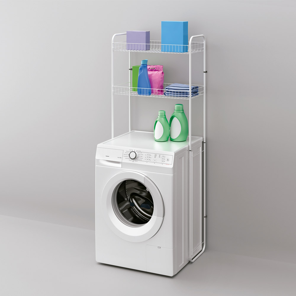Maison Exclusive Estantería de 3 niveles sobre lavadora plateado 69x28x169  cm